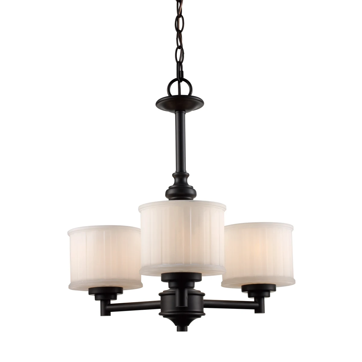 Trans Globe 70726 Brushed Oil-Rubbed Bronze & Brushed Nickel 3-Light Pendant Light Fixture with Frosted Glass - Modern Dining Room, Kitchen Island, or Entryway Lighting