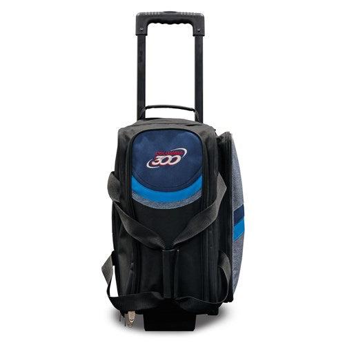 Columbia 300 Boss Double Roller Blue Black Bowling Bag - Heavy Duty 2-Ball Rolling Tote for League & Tournament Play - Perfect for Bowling Enthusiasts & Pro Athletes