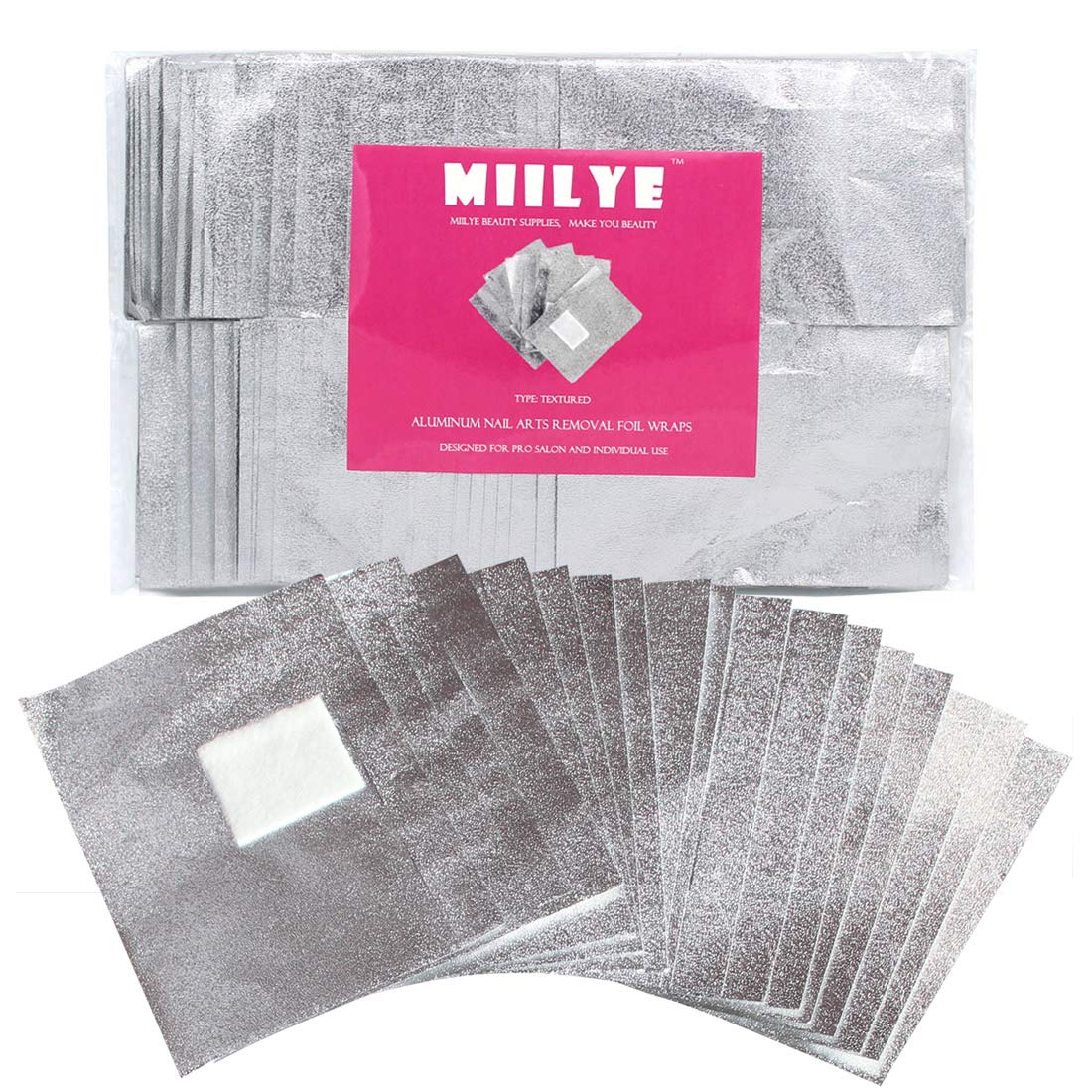 80pcs Acetone Nail Polish Remover Wipes & 100pcs Nail Polish Remover Foil Wraps - Quick & Easy Nail Care for Salon, Home & Travel Use