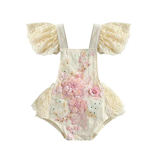 Ruffled Romper&pink Flowers