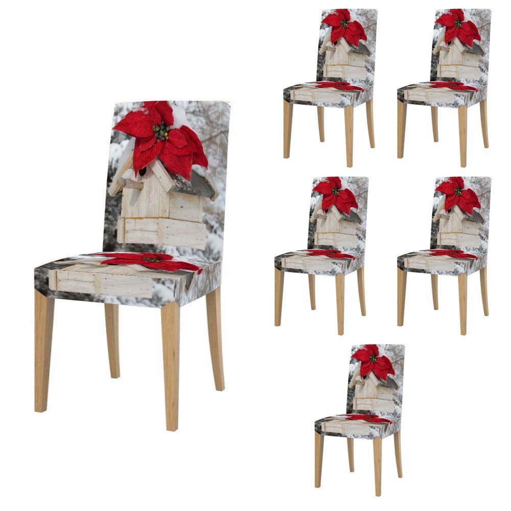 Super Fit Stretch Jacquard Washable Dining Chair Slipcovers - Removable Short Seat Covers for Christmas, Banquet, Wedding Party & Home Decor (Set of 2) | Perfect for Dining Room, Ceremony & Holiday Gatherings