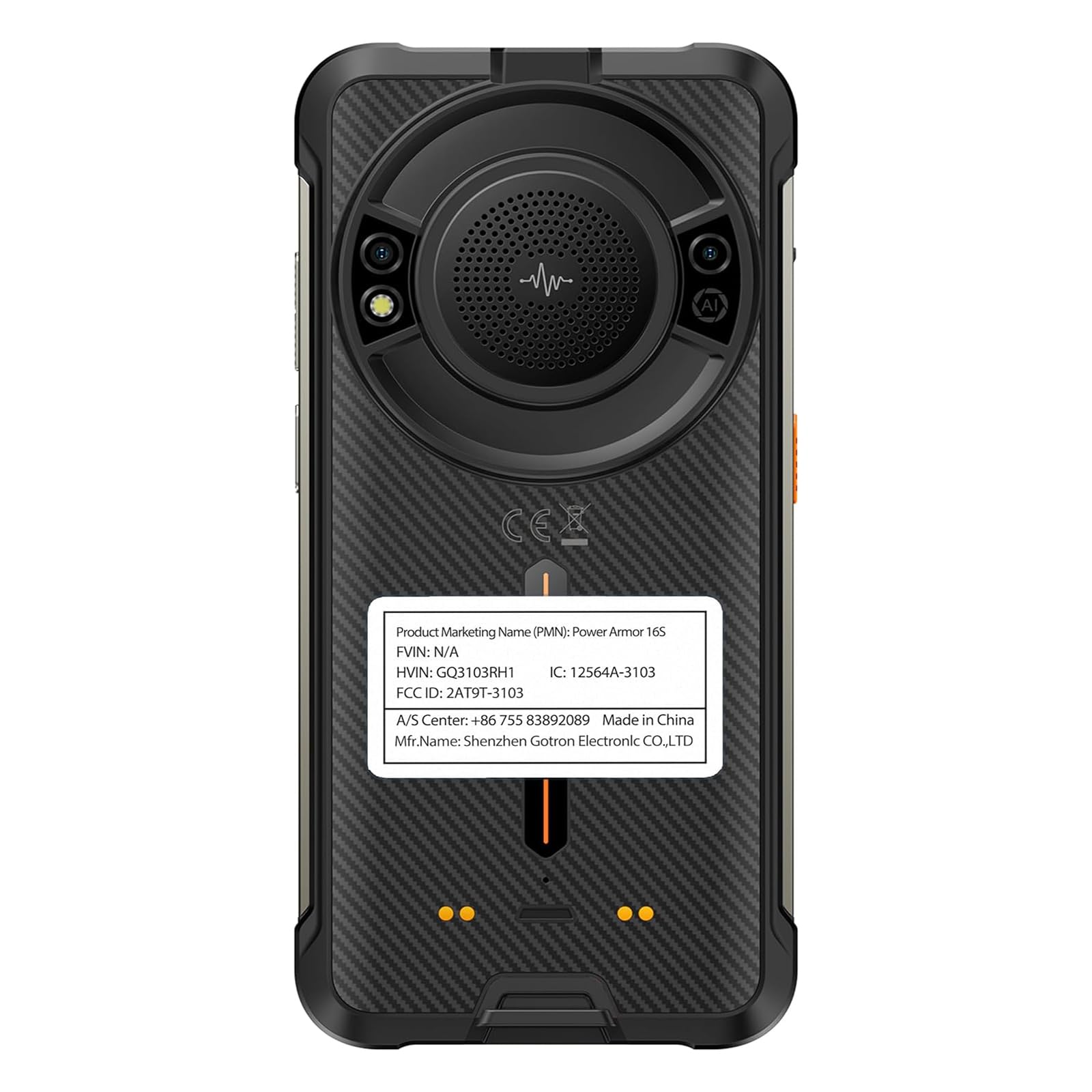 Ulefone Power Armor 16S Rugged Smartphone - 9600mAh Long-Lasting Battery, 122dB Super Loud Speaker, 16GB+128GB Storage, 50MP HD Camera | 5.93