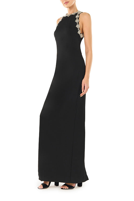 Elegant Sleeveless Jewel Neck Gown for Women - Perfect for Evening Parties, Prom Dresses & Special Occasions