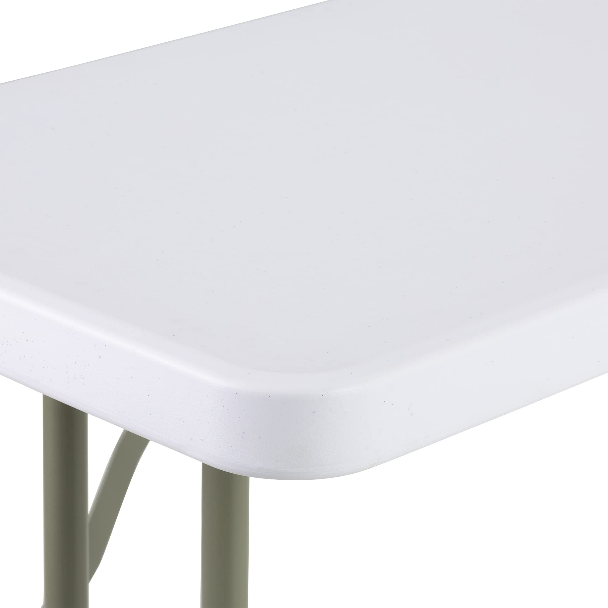 Norwood 5ft Folding Table Indoor Outdoor - Heavy Duty Blow Molded Plastic Training & Event Table - White - Perfect for Classrooms, Meetings, and Outdoor Gatherings