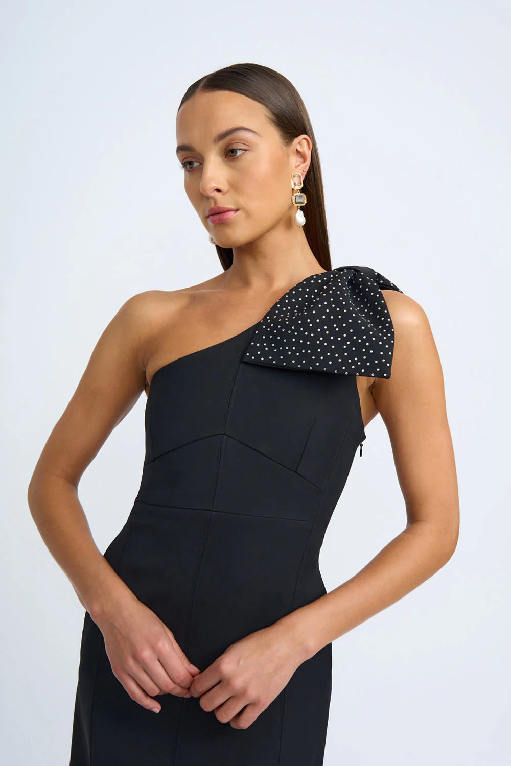 Elegant Black Tie Bow Gown - Formal Evening Dress for Prom, Wedding & Special Occasions
