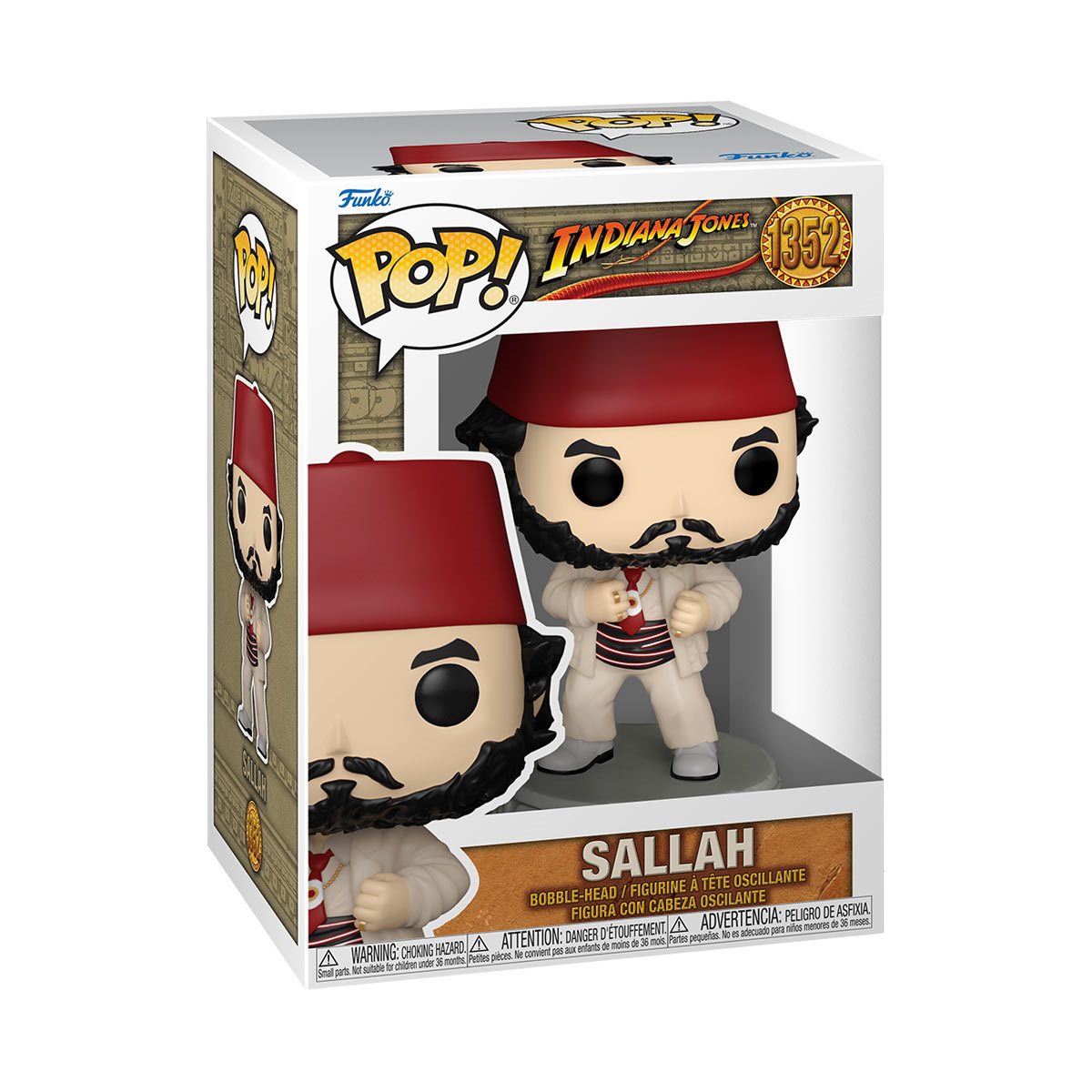Indiana Jones and the Last Crusade Sallah Pop! Vinyl Figure #1352 - Funko Pop Collectible for Movie Fans, Perfect Gift for Indiana Jones Lovers - Display in Home, Office, or Themed Collections
