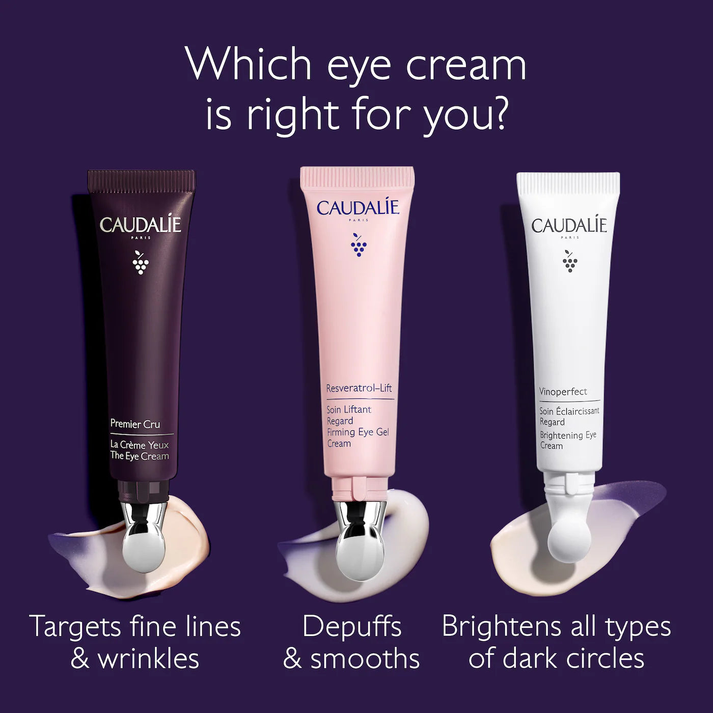 Caudalie Premier Cru Anti-Aging Eye Cream for Fine Lines & Wrinkles - 15ml Dark Circle Treatment - Luxury Eye Care for Sensitive Skin - Perfect for Night Routine & Travel Skincare