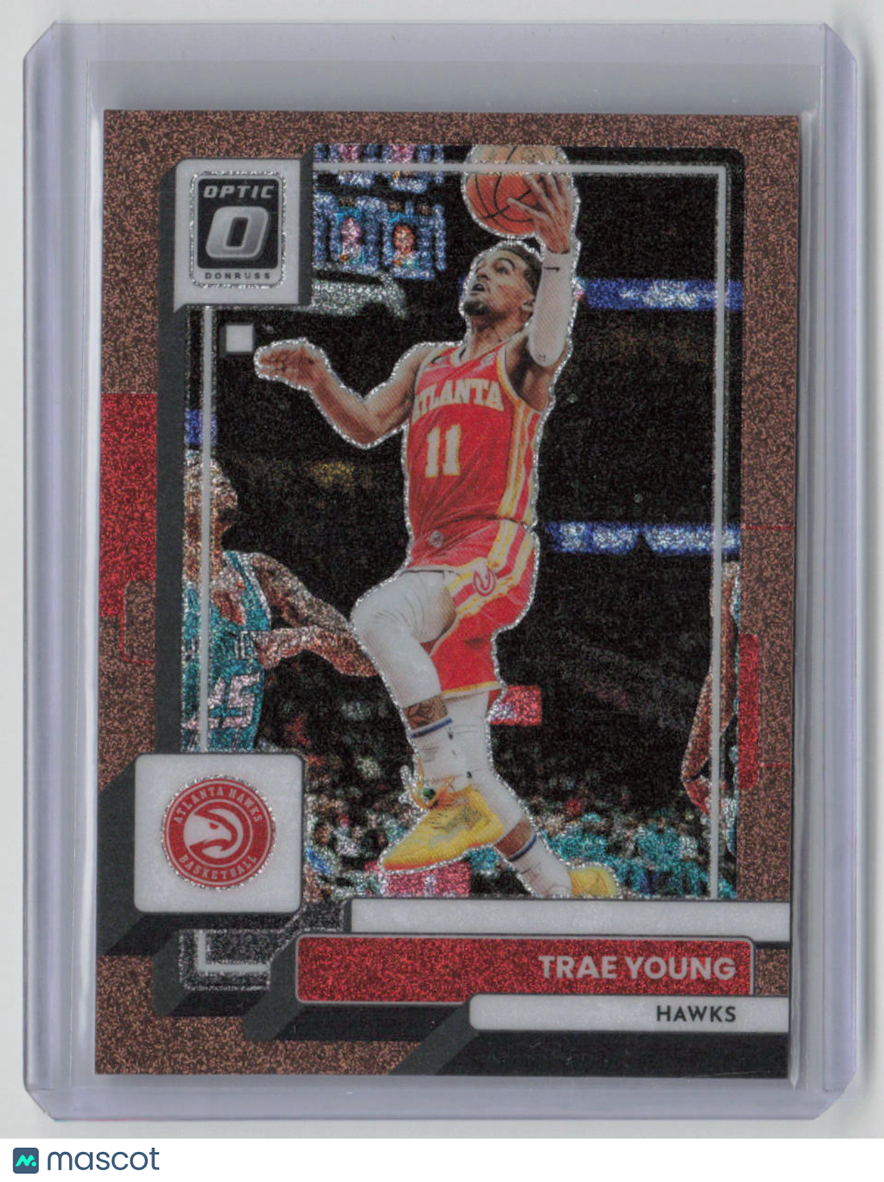 2022-23 Panini Donruss Optic Prizm Trae Young Basketball Card #127 - 94/99 Glitter Parallel - Collectible Sports Memorabilia for NBA Fans & Card Collectors - Perfect for Display, Trading, and Investment