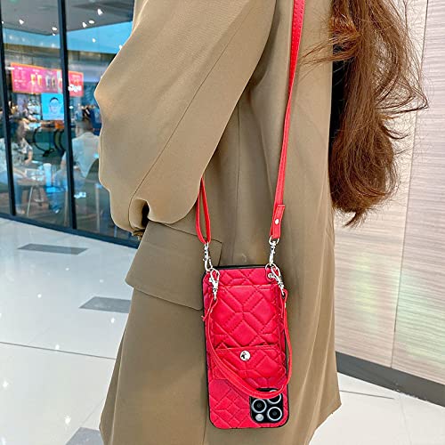 Samsung Galaxy A52 5G Wallet Case for Women - Leather Crossbody Phone Purse with Card Slots, Wrist Strap & Shoulder Strap | Shockproof Protective Phone Handbag | Perfect for Shopping, Travel & Daily Use (Red)
