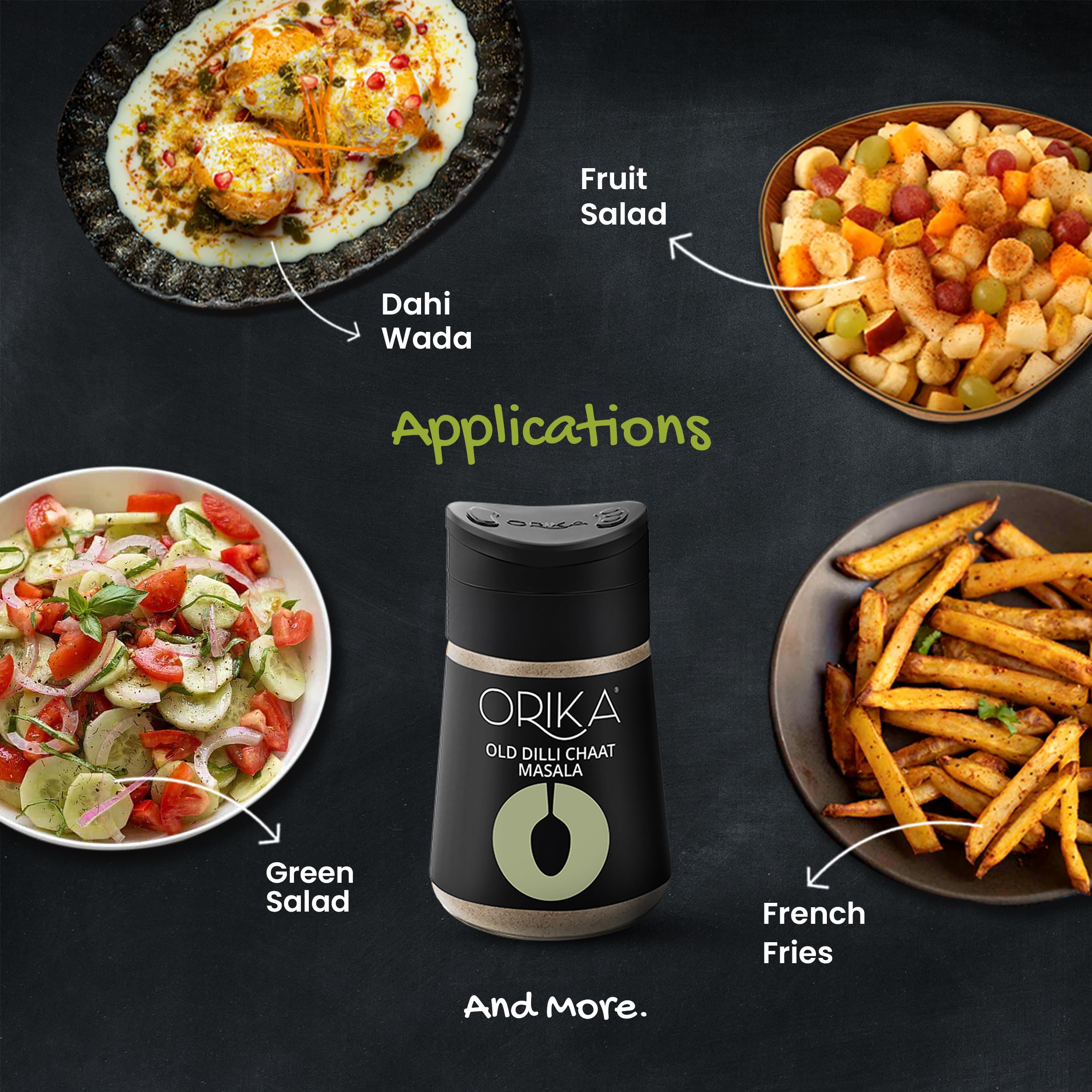 Orika Old Dilli Chat Masala - Premium Indian Spice Blend, 100% Pure Natural Seasoning for Chaat, Fruits, Salads & Snacks (90g) | Authentic Flavor Enhancer for Street Food & Home Cooking