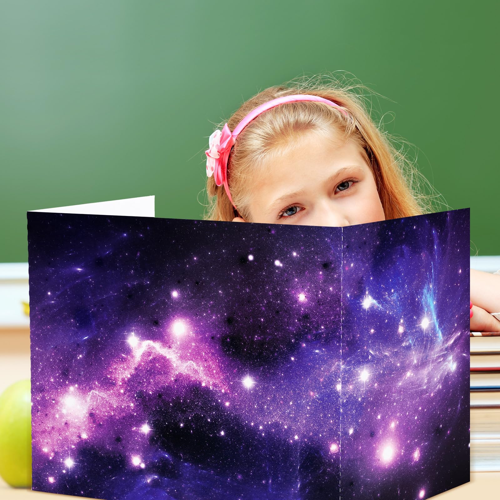 SATINIOR 12-Pack Classroom Privacy Folders & Desk Dividers - Bulk Privacy Boards for Students & Teachers (12 Styles, Starry Sky Design) - Perfect for Testing, Study Sessions & Focused Learning Environments