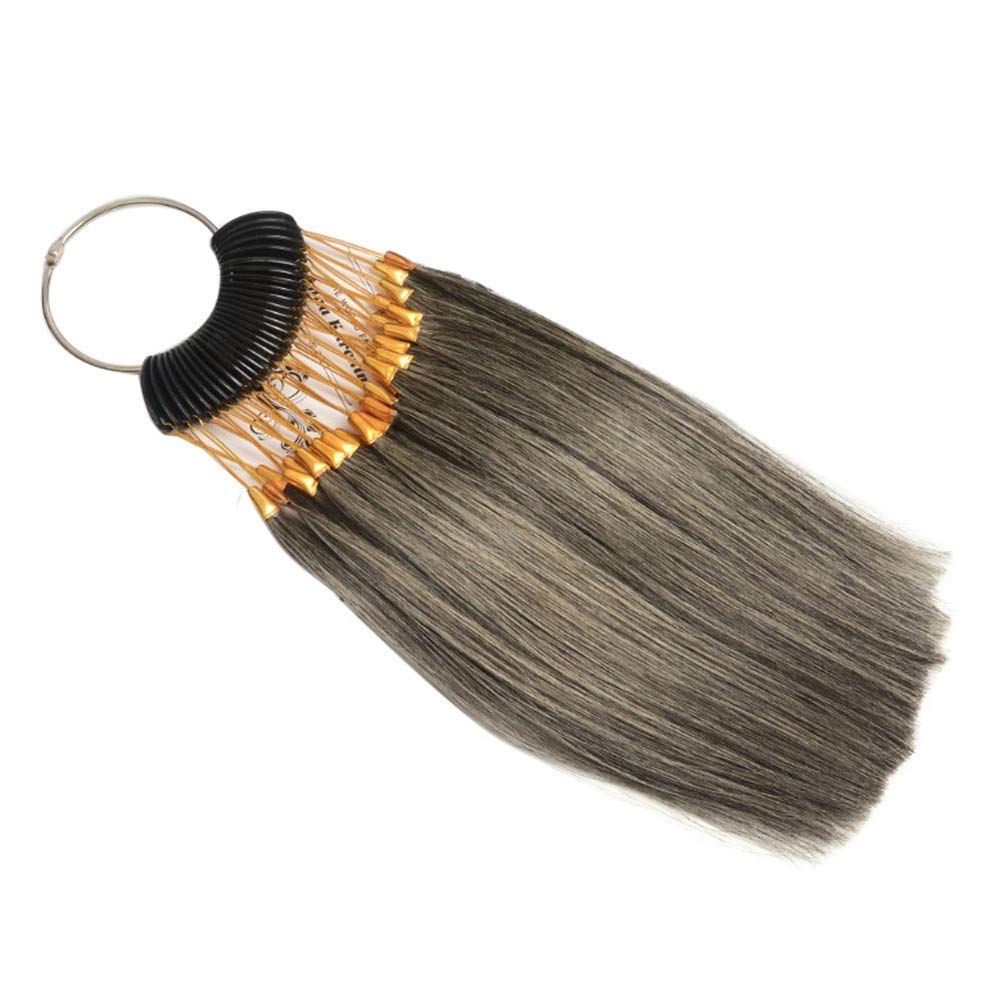 100% Real Remy Human Hair Color Testing Swatches - 30pcs/Pack with Gold Buckles (Grey) | Hair Color Samples for Stylists, DIY Dyeing & Salon Professionals | Perfect for Color Matching, Extensions & Hairpiece Customization