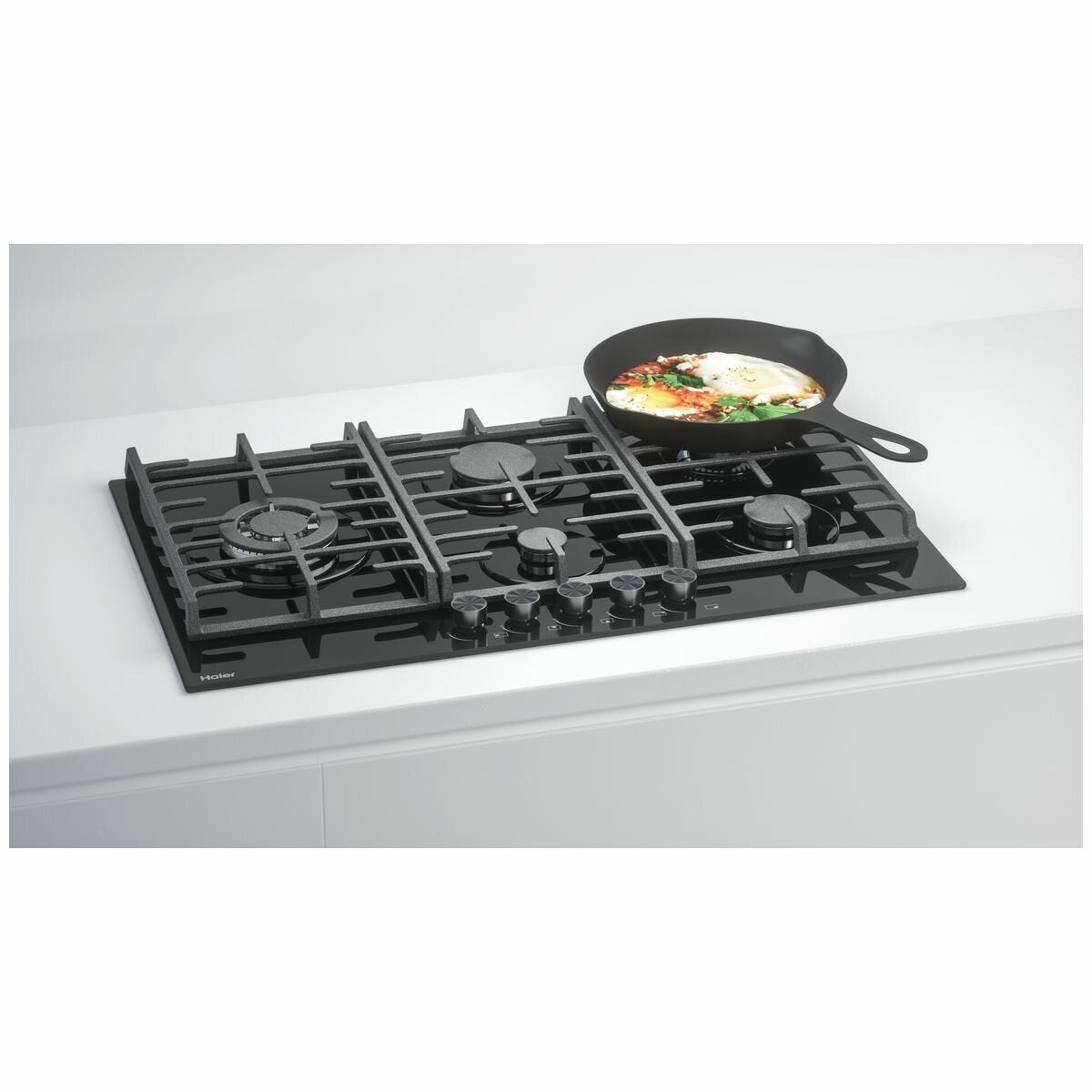 Haier 90cm Gas On Glass Cooktop HCG905WFCG3 - Premium Stainless Steel Gas Stove for Modern Kitchens | Perfect for Home Cooking & Professional Chefs