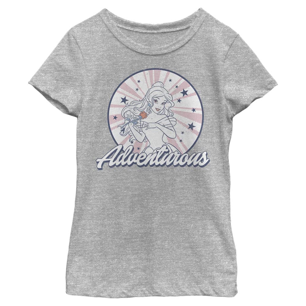 Disney Princess Belle Americana Graphic T-Shirt for Kids - Cute & Comfortable Girls' Top for School, Parties & Everyday Wear