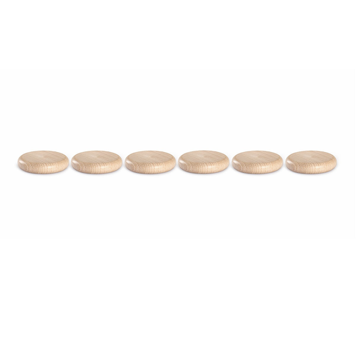 Grapat 6-Piece Natural Wooden Coins for Kids - Eco-Friendly Montessori Toys for Sensory Play, Counting, and Early Learning Activities
