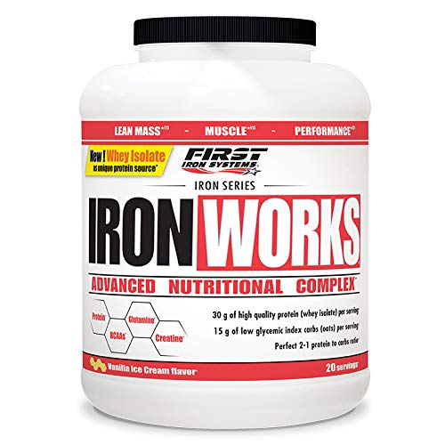 IRON WORKS 2200g Vanilla Cream Protein Powder - Premium Muscle Recovery & Weight Gain Supplement for Athletes & Bodybuilders - Perfect for Post-Workout Shakes & Smoothies