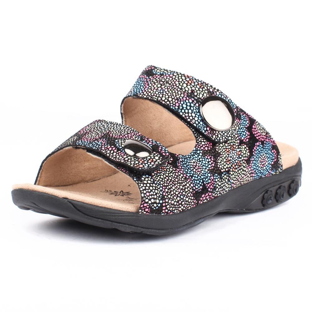 Eva Women's Leather Adjustable Strap Slip-On Sandals - Special Edition | Comfortable Summer Casual Shoes for Beach, Walking & Vacation
