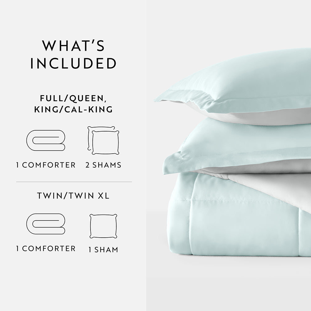 Reversible Down Alternative Comforter Set - Ultra Soft All Season Bedding - Perfect for Master Bedroom, Guest Room & Dorm Room
