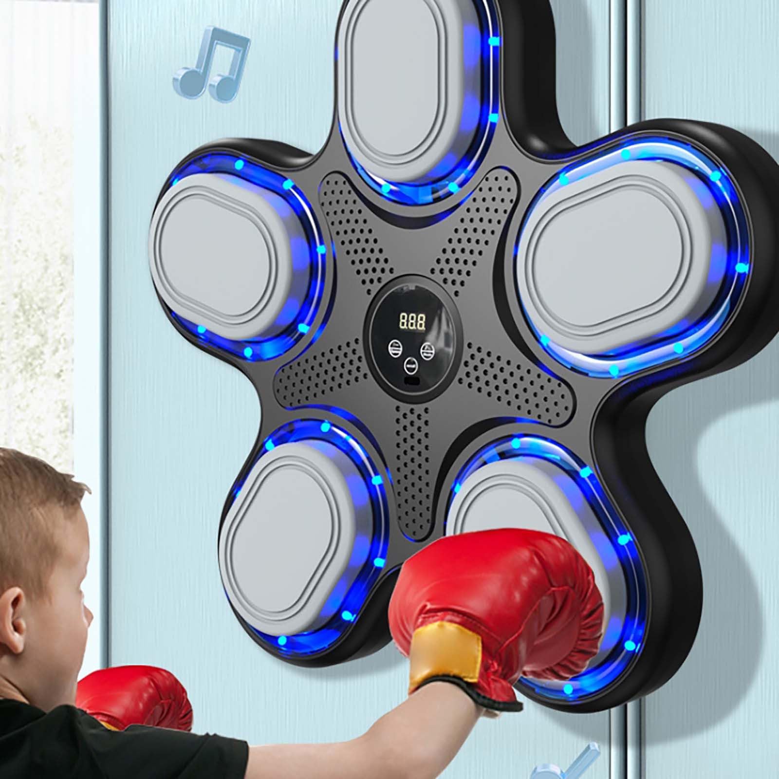 Smart Music Boxing Machine for Adults & Kids - LED Electronic Wall Mounted Training Equipment for Home Gym & Indoor Workout | Boxing Trainer for Fitness, Stress Relief & Family Fun