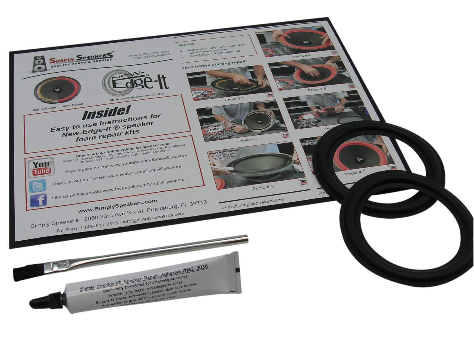 Rubber Edge 4 Inch Speaker Repair Kit RSK-4 (Pair) - High-Quality Replacement for Home Audio and Car Sound Systems
