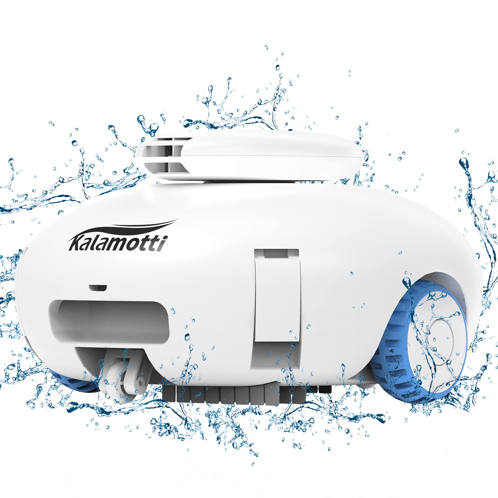 Kalamotti Cordless Robotic Pool Vacuum Cleaner for Above Ground Pools - Powerful Suction, Rechargeable Battery Lasts 140 Mins, Built-in Water Sensor Technology Covers Up to 630 Sq.Ft - Perfect for Inground & Above Ground Swimming Pool Maintenance