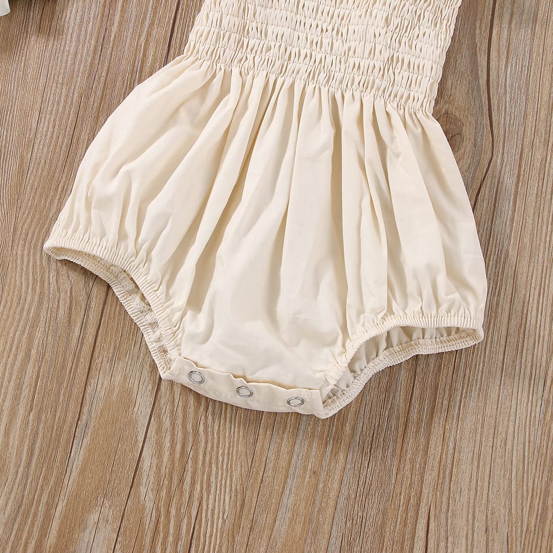 Adorable Newborn Baby Girl Summer Outfit - 100% Cotton Linen Romper with Floral Pleated Tops & Matching Headband | Perfect for Photoshoots, Birthday Parties & Daily Wear