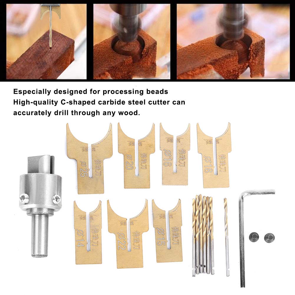 18-Piece Wood Bead Maker Drill Bit & Milling Cutter Kit - Professional Bead Drilling Tools for Ebony, Rosewood & Hardwoods - Perfect for DIY Jewelry, Woodworking & Craft Projects