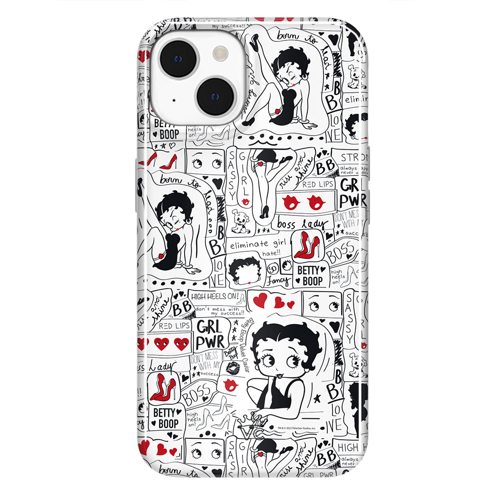 Betty Boop Girl Power iPhone Case - Cute Cartoon Character Phone Cover for iPhone 13/14/15 Pro Max - Perfect for Women's Fashion Accessories & Daily Protection