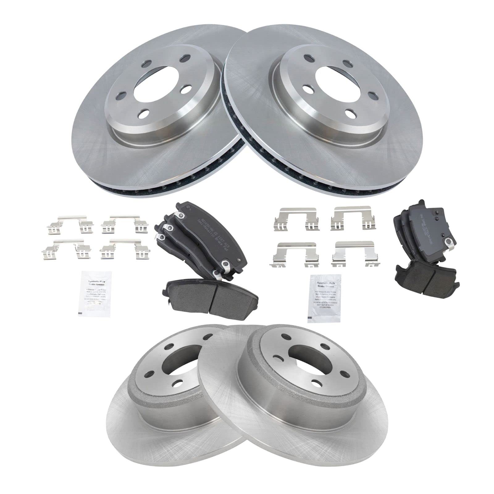 High-Performance Front & Rear Brake Pad & Rotor Kit - Semi-Metallic Brake Pads & Rotors for 2005-2020 Chrysler 300, 2009-2020 Dodge Challenger, 2006-2020 Charger, 2005-2008 Magnum - Perfect for Daily Driving & Performance Upgrades