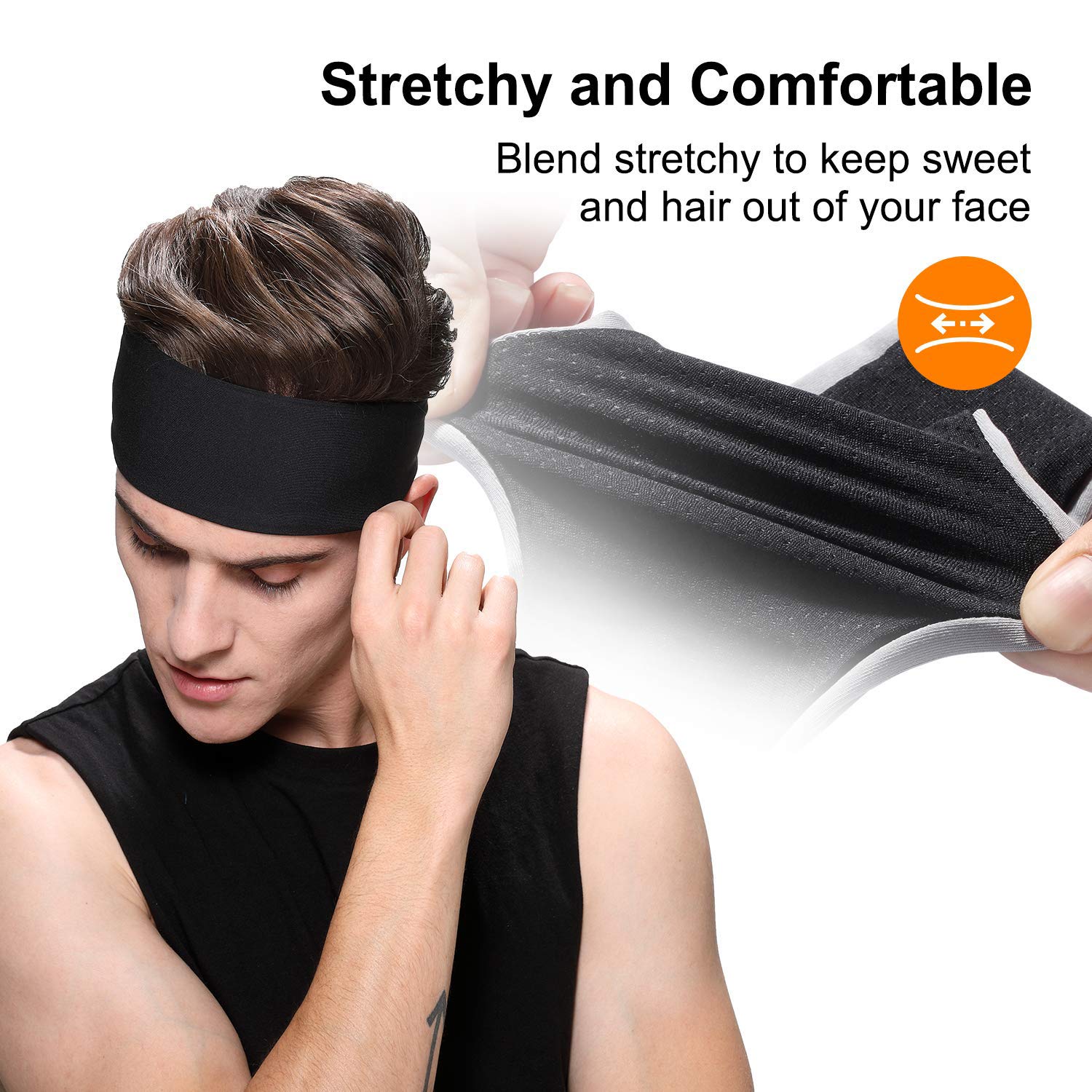 Sport Headbands for Men & Women - Soft Moisture Wicking Workout Sweatbands for Running, Yoga, Fitness & Active Lifestyles - Stay Dry & Comfortable During Exercise
