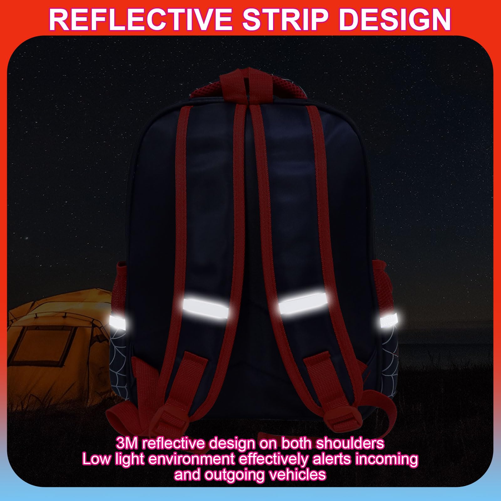 3D Anime Toddler Backpack Set with Lunch Bag - Waterproof Lightweight School Backpack for Boys & Girls (Navy) - Perfect for Preschool, Kindergarten & Daycare Use