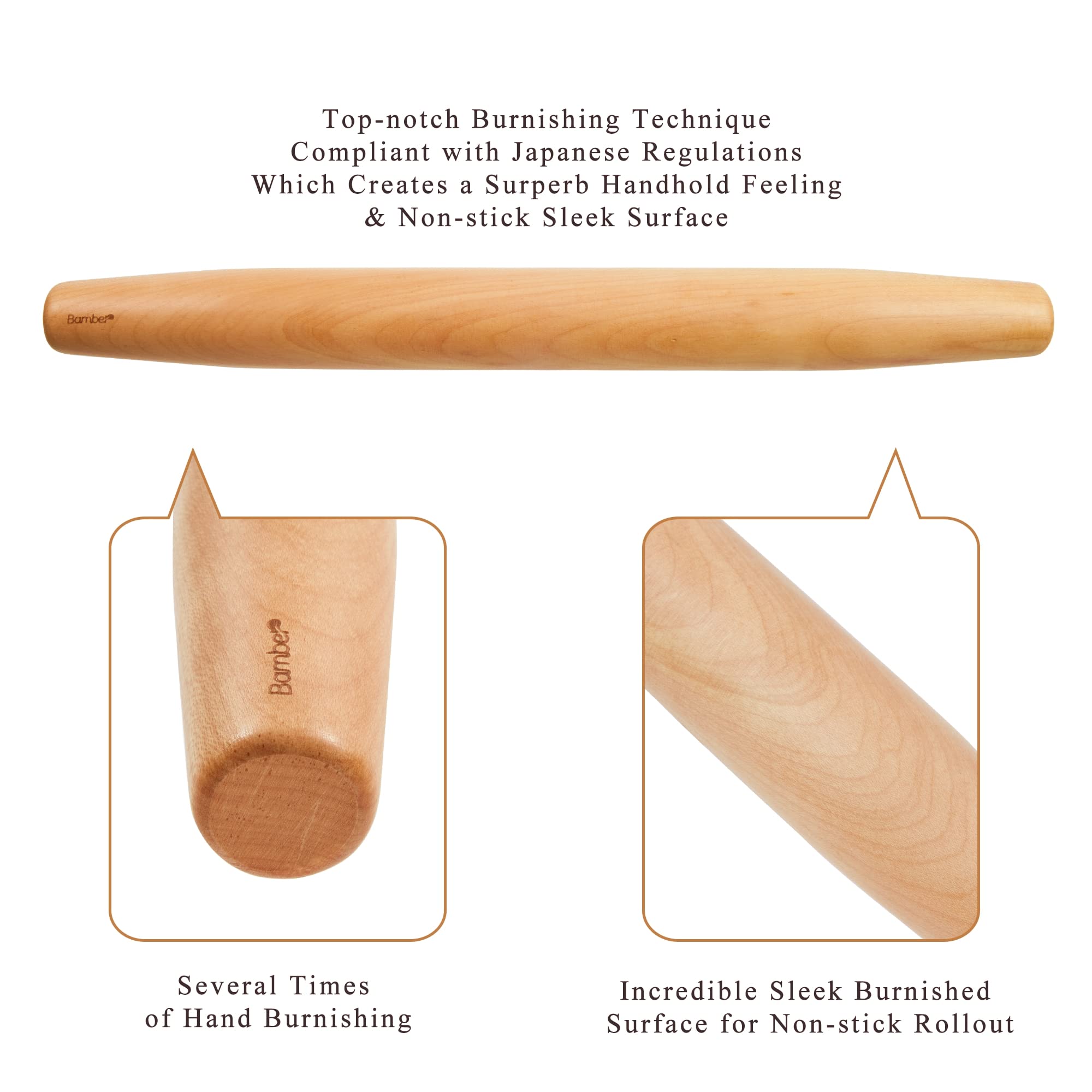 Bamber Mini Wood French Rolling Pin for Baking - 11