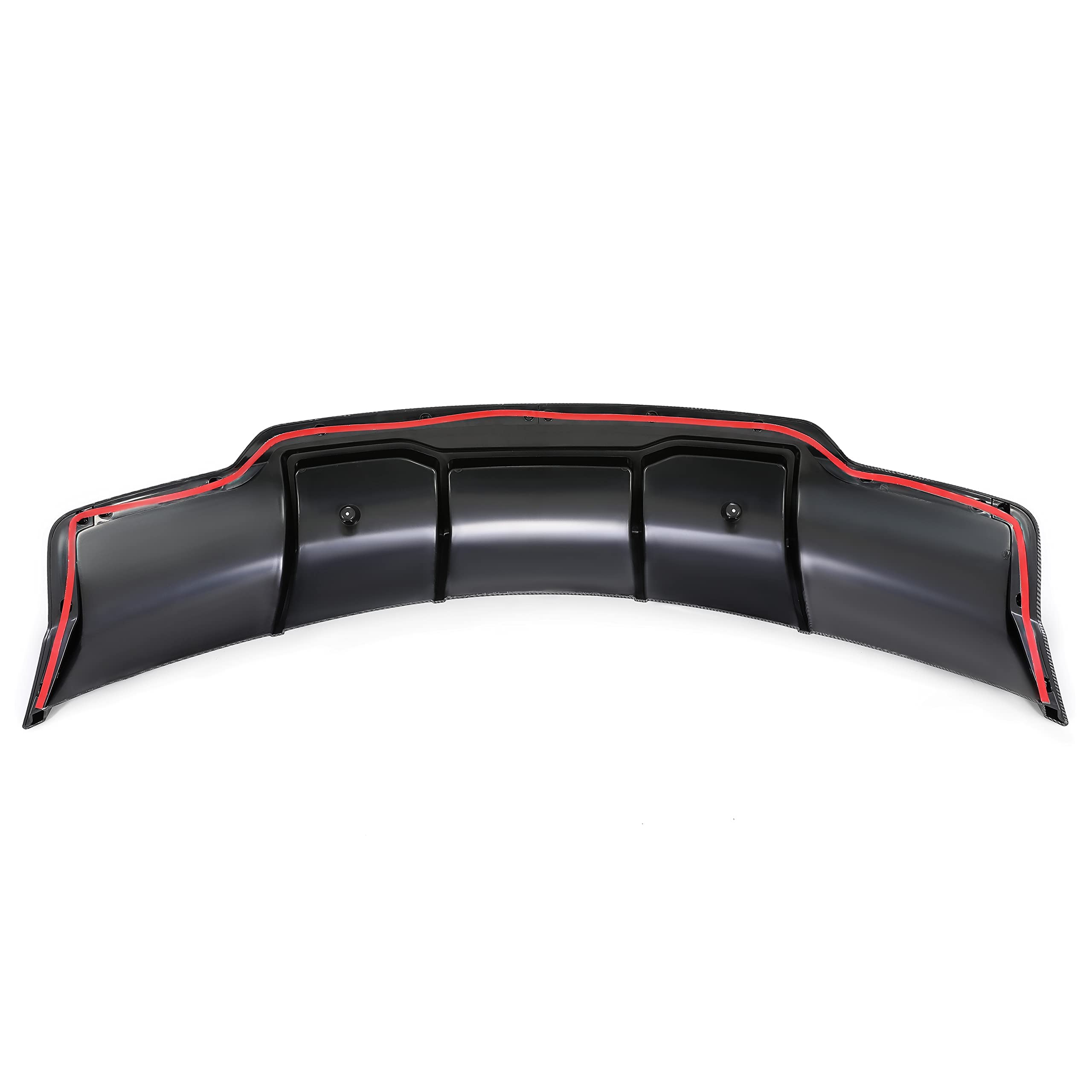 KUAFU Rear Bumper Diffuser for 2017-2023 Tesla Model 3 Sedan - V Style Carbon Fiber Lower Bumper Lip Spoiler & Valance Protector Body Kit | Enhances Aerodynamics & Sporty Look for Street Racing & Car Shows