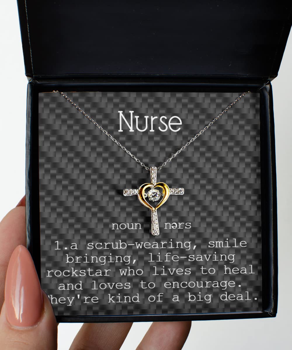 Zapbest Nurse Necklace Gift - Cross Dancing Pendant Jewelry for Nurses, Nurse Appreciation Birthday Thank You Gift - Perfect for Nurses Week, Graduation & Medical Professionals