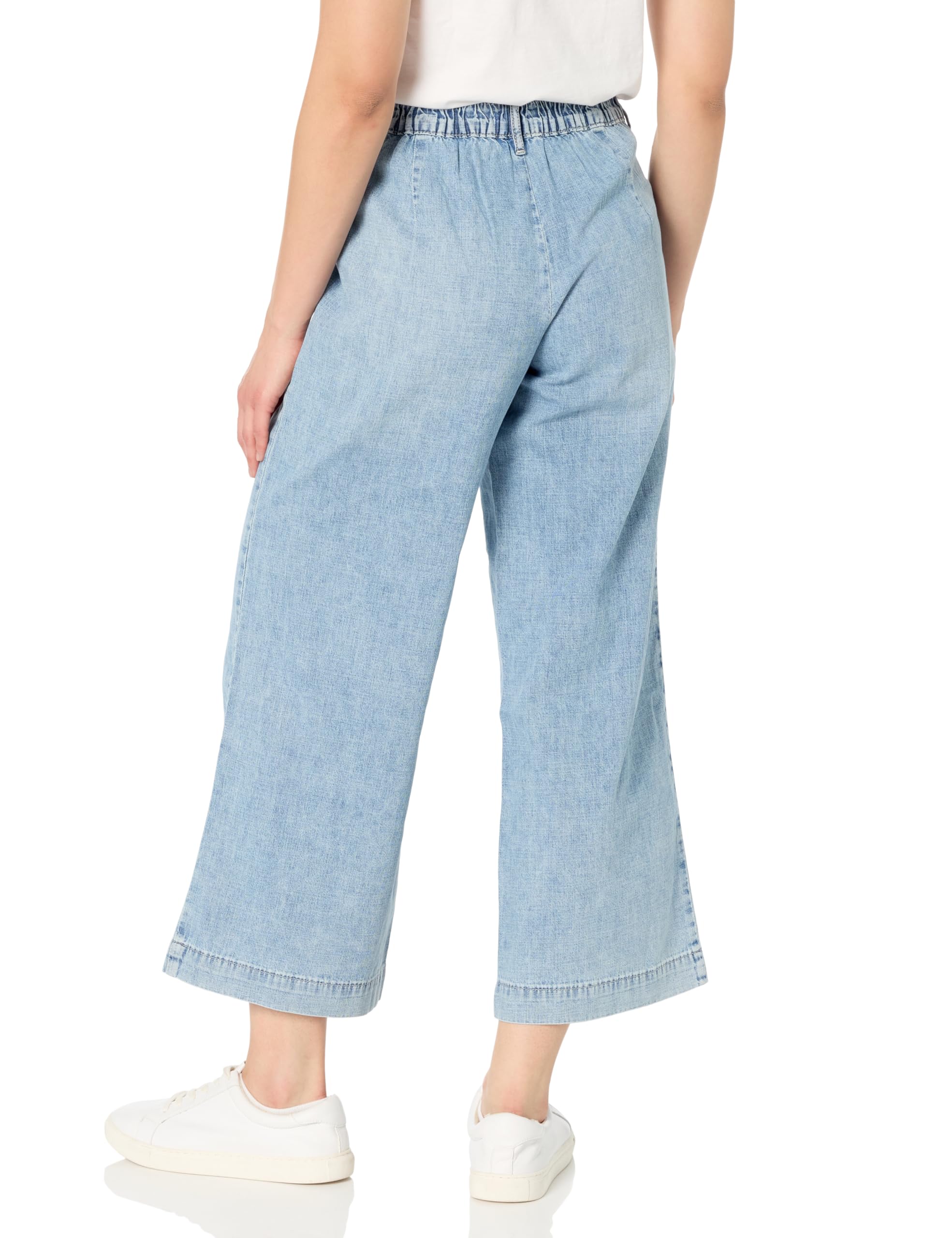 Nautica Women's High Waist Wide Leg Sailor Jeans with Button Pockets - Comfortable Denim Pants for Casual Wear, Sailing, and Everyday Fashion