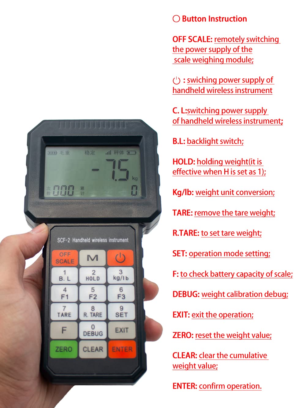 3T Wireless Digital Crane Scale - Heavy Duty Industrial Hanging Scale with Handheld Meter (3000KG/6614LBS) - Perfect for Construction, Shipping, and Warehouse Weight Measurement