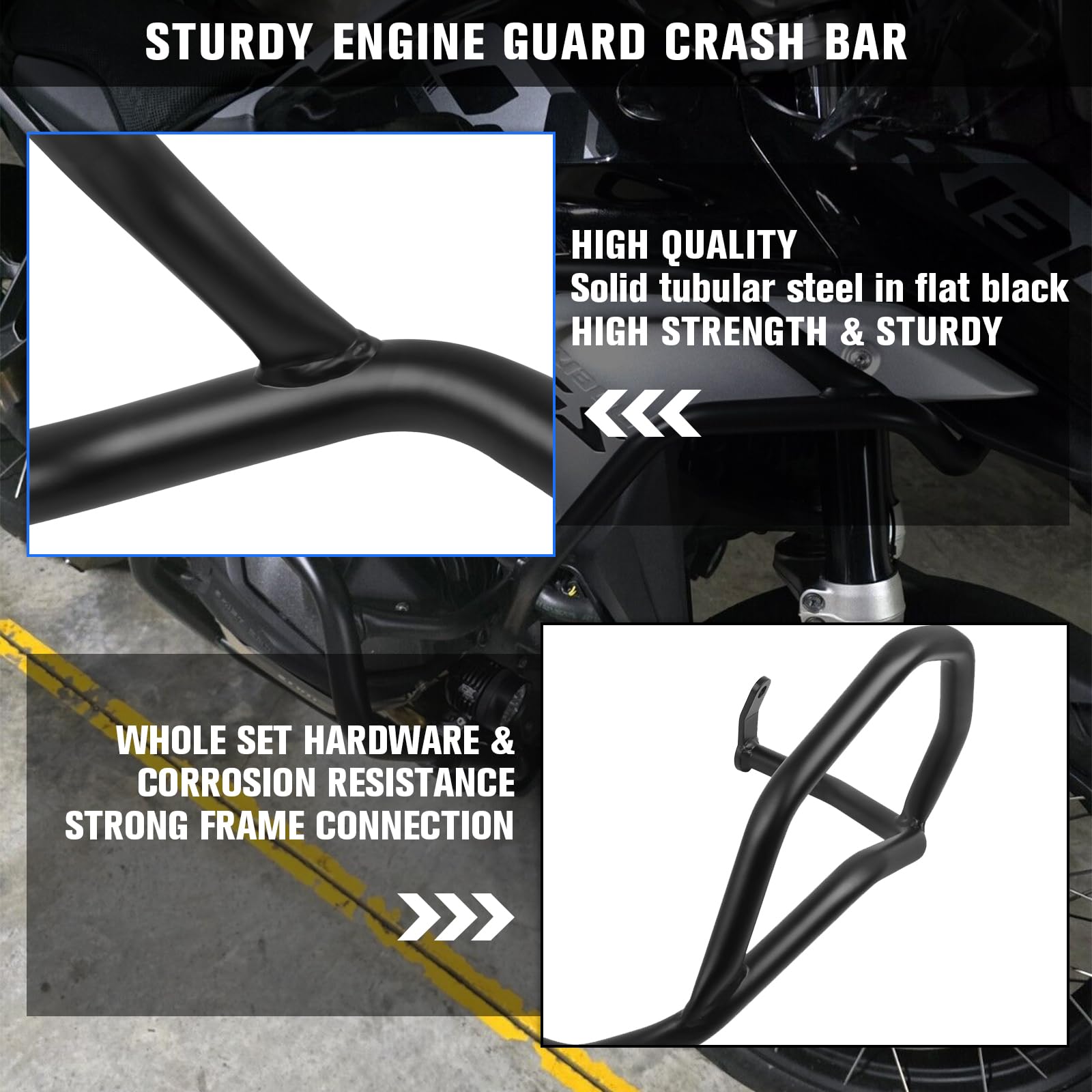 BMW R1300GS R1300GS Adventure Crash Bars (2023-2025) - Heavy Duty Black Steel Engine Guard for Motorcycle Frame Protection | Off-Road & Adventure Riding Safety Accessories