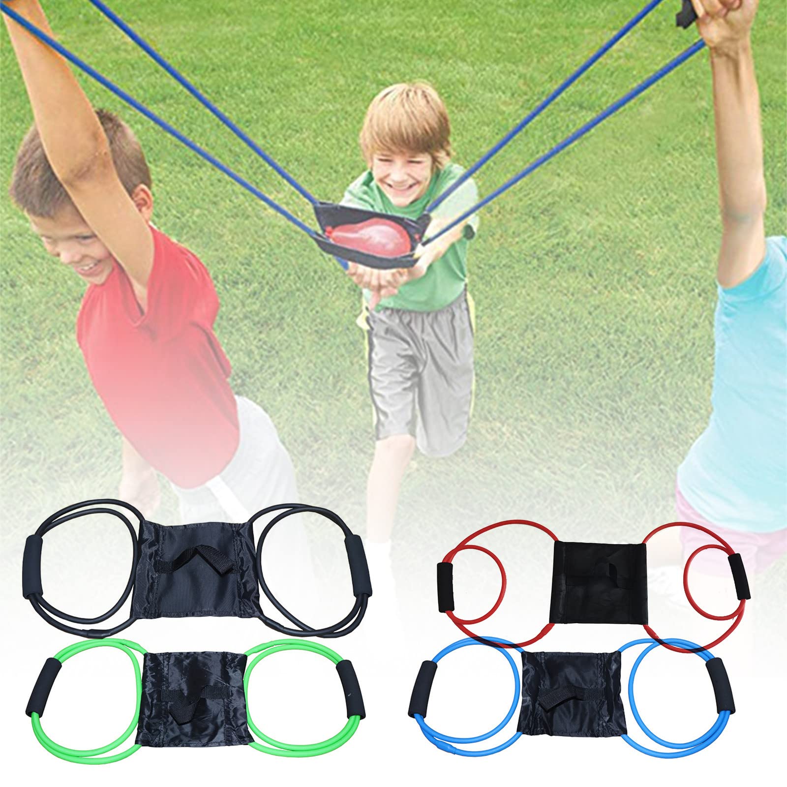 Premium Water Balloon Launcher for 3 People - Elastic Outdoor Toy for Beach, Pool & Backyard Fun - Great for Kids & Adults - Perfect for Parties, Games & Summer Activities (Black, 2 Meters)