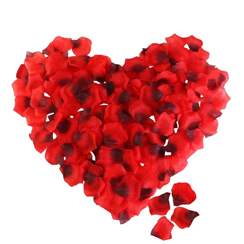 Amosfun 3000pcs Artificial Rose Petals - Fake Flower Petals for Wedding Decor, Bridal Shower, Romantic Party Scatter, Birthday Celebration & Home Decoration