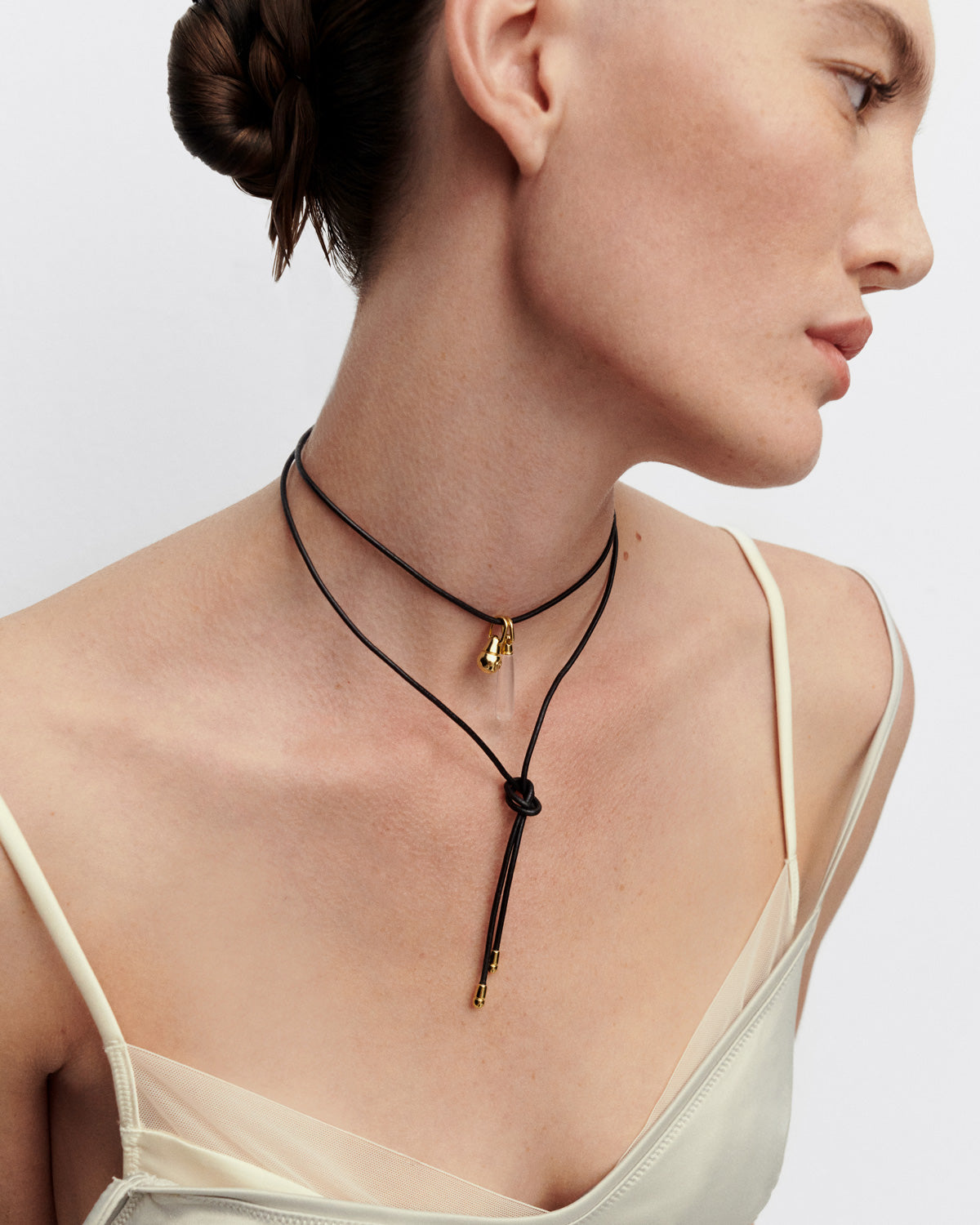 Natural Rock Crystal Large Drop Pendant Necklace - Elegant Healing Stone Jewelry for Women, Gift for Her | Perfect for Meditation, Yoga & Spiritual Energy