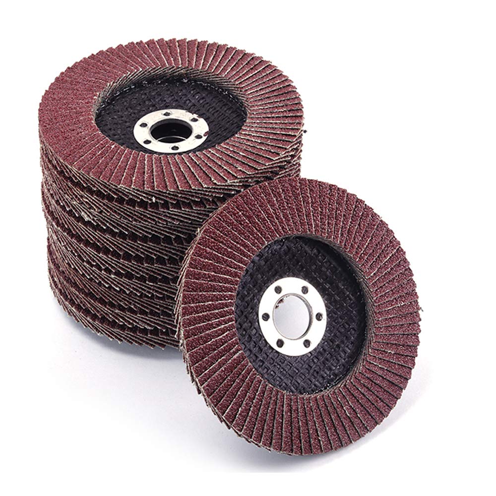 Premium High Density Calcined Aluminum Oxide Flap Discs (320 Grit) 10Pcs - Angle Grinder Sanding Discs for Metal, Wood & Paint Removal - Perfect for Grinding, Polishing & Surface Preparation