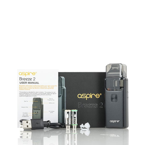 Aspire Breeze 2 All-in-One Pod Kit with 1000mAh Battery - Portable Vape Device for Travel, Work & Outdoor Activities