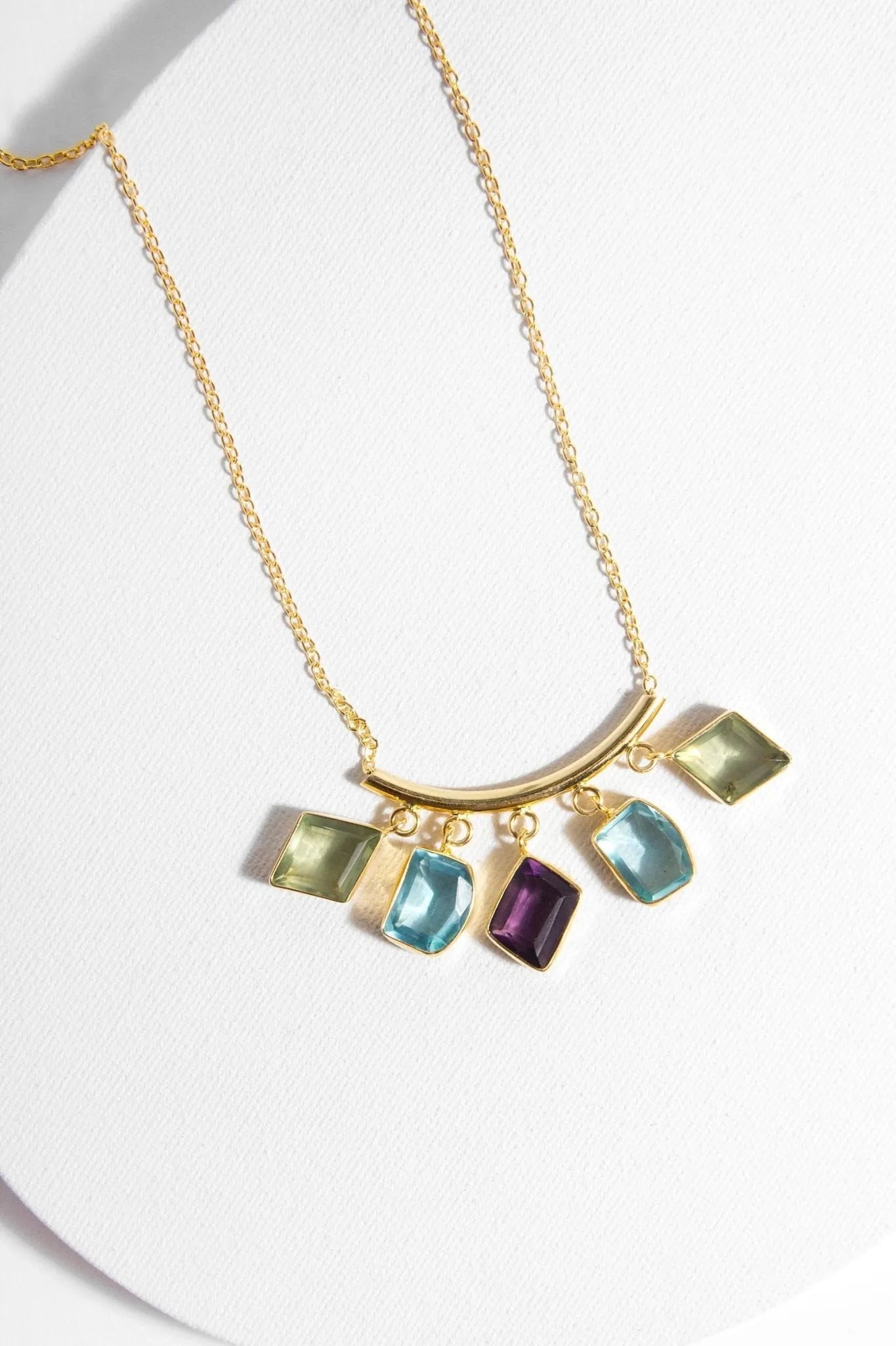 Elegant Gemstone Drop Long Necklace for Women - Perfect for Weddings, Parties & Special Occasions