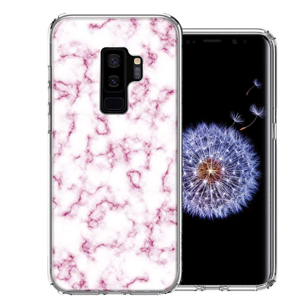 Samsung Galaxy S9 Plus Phone Case - Pink Marble Design Double Layer Protective Cover | Shockproof & Scratch Resistant | Perfect for Everyday Use, Travel & Outdoor Activities