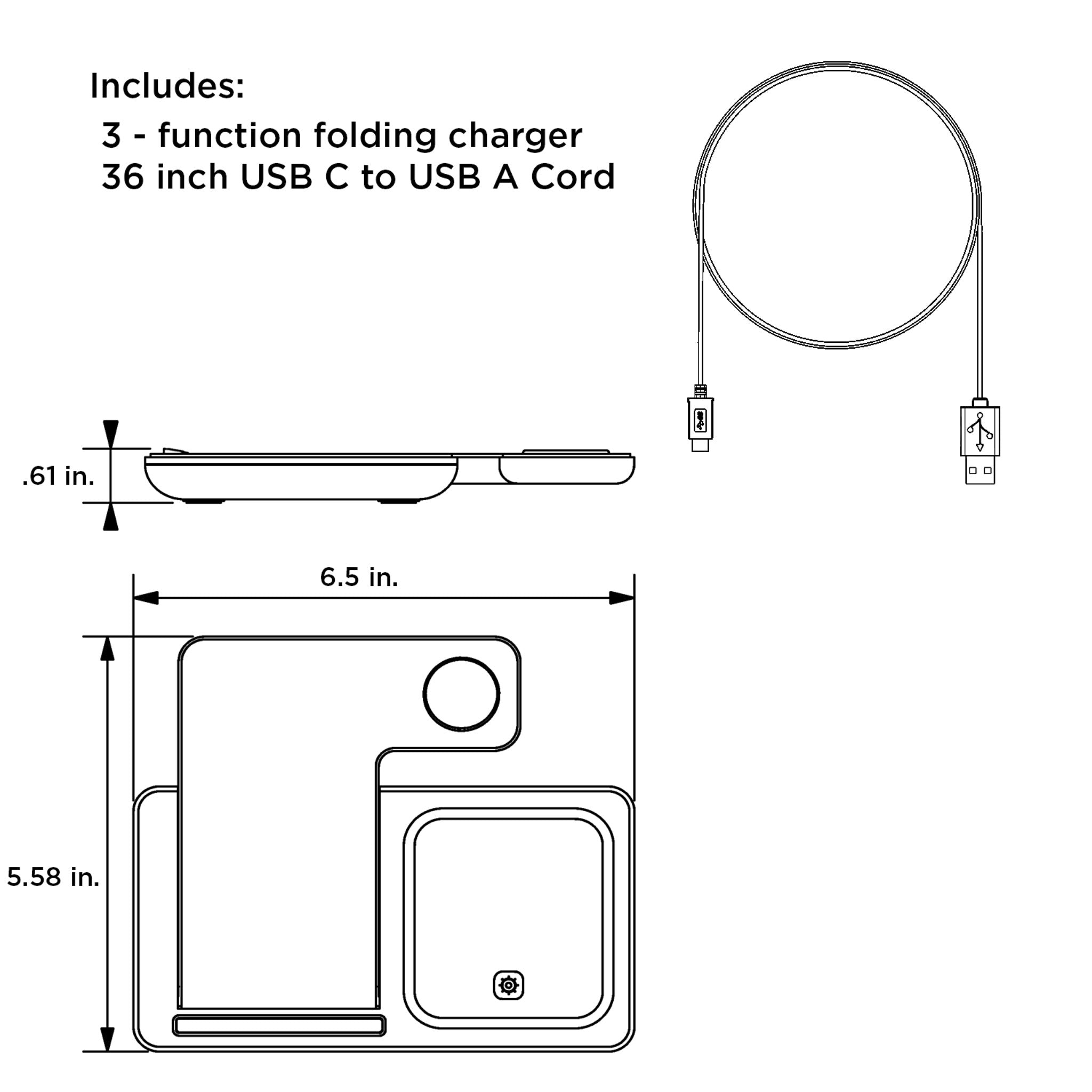 Arizona State University Sun Devils 3-in-1 Wireless Charging Station with Monocolor Tilt Design - Perfect for Home, Office & Dorm Room Organization