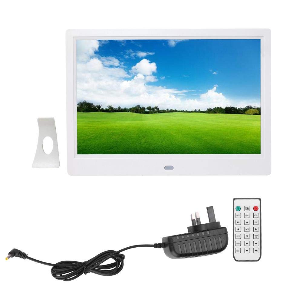 10 Inch Digital Photo Frame with 1280x800 HD Screen - Electronic Picture Frame for Photos, Music & Videos - Perfect Birthday & Anniversary Gift (White) - Ideal for Home, Office & Travel Use