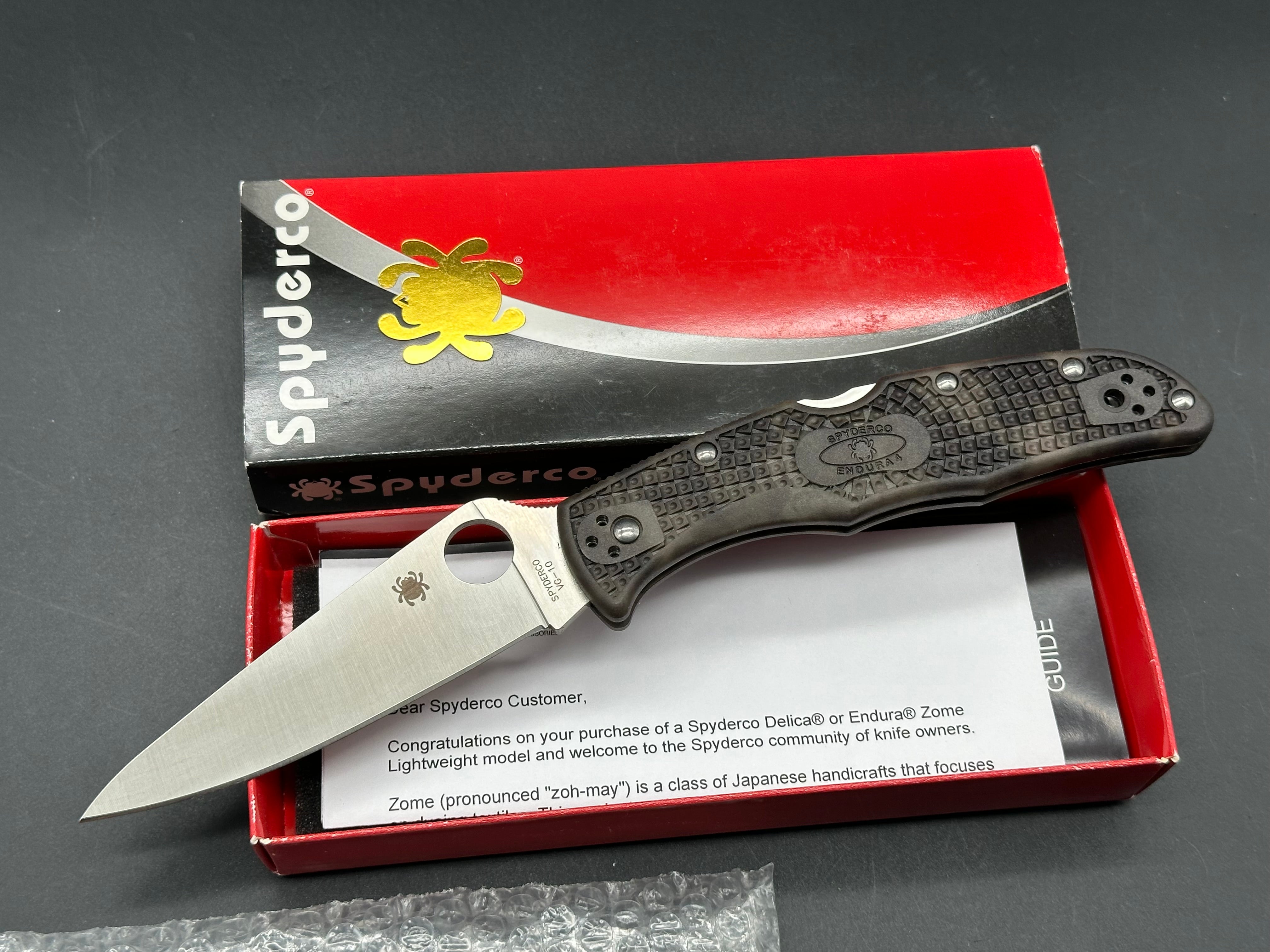 Spyderco Endura 4 Folding Knife - Zome Green FRN Handle, 3.75