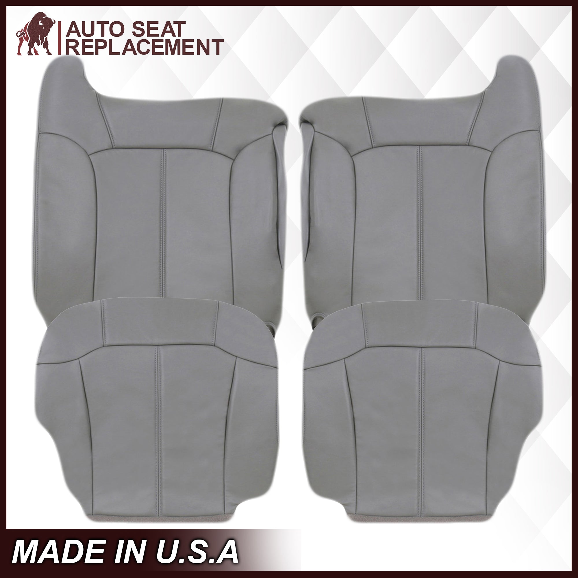 2000-2002 Chevy Tahoe Suburban Seat Covers Light Gray - Universal Fit Custom Car Seat Protectors for SUV & Truck - Perfect for Road Trips, Camping & Daily Commute