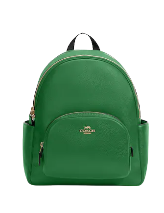 Coach Court Backpack for Women - Stylish Leather Laptop Backpack with Adjustable Straps - Perfect for Work, Travel & School - Black
