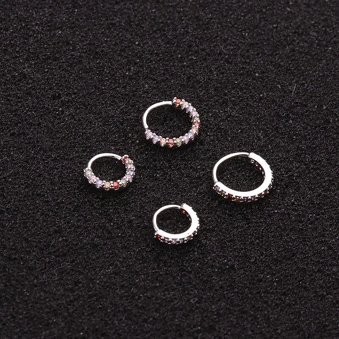 20G 6mm & 8mm CZ Pave Hoop Septum Ring - ER8508 | Hypoallergenic Surgical Steel Nose Piercing Jewelry for Women & Men | Perfect for Everyday Wear, Parties & Special Occasions
